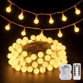 JMEXSUSS Warm White 100 LED Globe Battery Operated Christmas Lights Indoor by JMEXSUSS