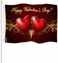 Yekiua Happy Valentines Day Flag 3X5 Sweet Red Love Heart Uv Fade Resistant Vivid Color - Canvas Header Double Stitched Flag With Brass Grommets by Yekiua