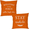 PANDICORN Outdoor Throw Pillow Covers 20x20 Inch Set of 2, Orange by PANDICORN