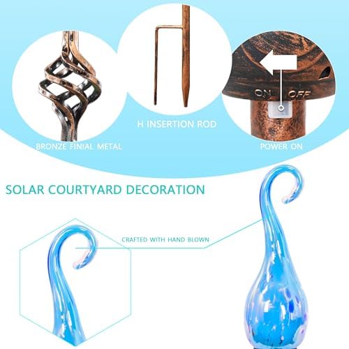 Solar Garden Lights, Decorative Led Flame Garden Stakes, Outdoor Garden Decor, Sky Bule Flame Solar Lights Outdoor Decorative for Pathway, Lawn, Patio, Driveway - Image 4