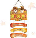 Fall Thanksgiving Door Sign, Wooden Harvest Decorations, Indoor Outdoor Farmhouse Porch Decor (4) by BWFY