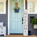 Fall Welcome Sign for Porch 47" Retro White Wooden Door Sign for Outdoor Autumn Rustic Cabin Large Porch Signs For Patio Farmhouse Vertical Signs for Seasons Standing Yard Signs for Garden by Seimip
