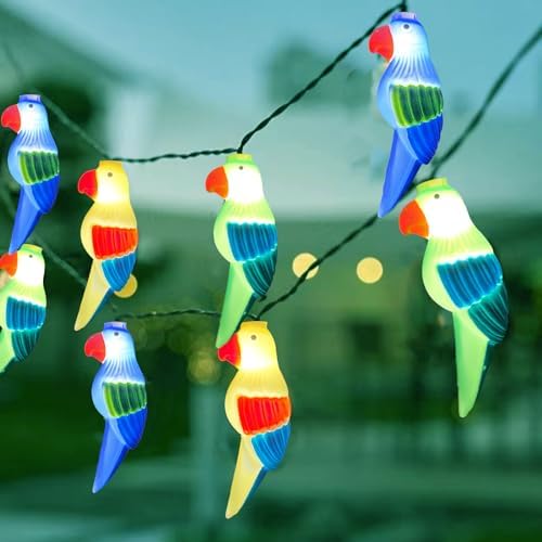 8.5FT Parrot String Lights, Plug in Parrot Fairy LED Lights with 10 Mini LED Bulbs, Outdoor Patio String Lights for Garden Home Party Decoration by Cbebew