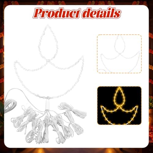 Huquary Diwali Diya Waterfall String Lights Led, 2 ft - Image 6