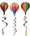 Syhonic 3Pcs Rainbow Windsock Hot Air Balloons Wind Spinner - Outdoor Whirligig Toy Garden Lwan Yard Home Decoration Ornament - Colorful Kinetic Hanging Decoration by SYHONIC