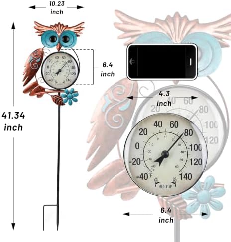 MUMTOP Outdoor Thermometer, Owl Outside Decor for Patio, Yard and Garden - Image 3