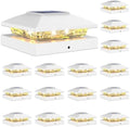 VOLISUN 20 Pack White Solar Post Cap Lights Fit 4x4 Fence Deck Post by VOLISUN