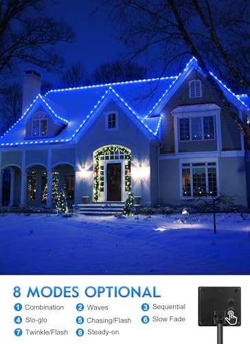 Brightown 39FT 100LED Solar Rope Lights Outdoor Waterproof, Blue - Image 2