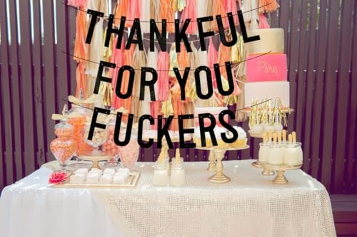 Thanksgiving Decorations, Friendsgiving Decorations, Friendsgiving Banner, Thanksgiving Banner for Mantel Font Porch, Glitter Thankful for You Fall Party Decorations for Indoor Home (Pre-Assembled) - Image 3