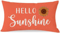 PANDICORN Hello Sunshine Throw Pillow Cover 12x20 Inch Sunflower, Orange by PANDICORN