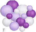 Round Hanging Paper Lanterns Purple Party Decorations 15pcs by zilue