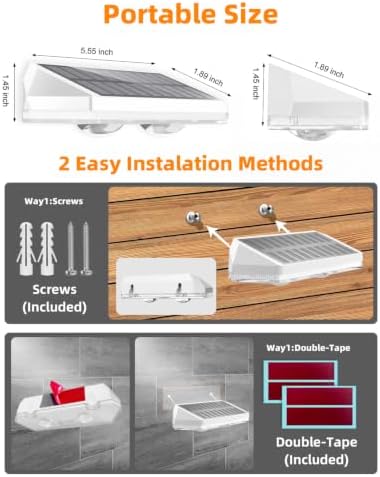 12 Pack Solar Fence Lights, Fence Lights Solar Powered with Ultra-Bright Lens Warm White + RGB 13 Color Mode IP65 Waterproo for Backyard/Step/Patio/Deck/Stair/Railings-White - Image 5