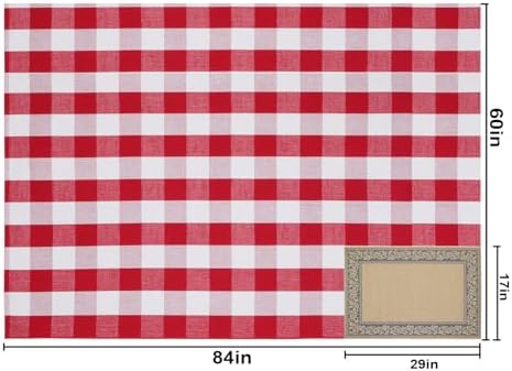 Christmas Buffalo Plaid Rug 5x7 Ft, Red White Indoor Outdoor Rug - Image 2