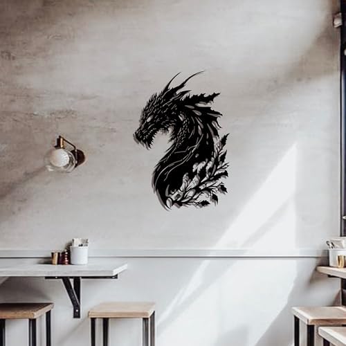 Black Metal Dragon Wall Art, 3D Medieval Decor for Men Cave, Fantasy Gift - Image 6