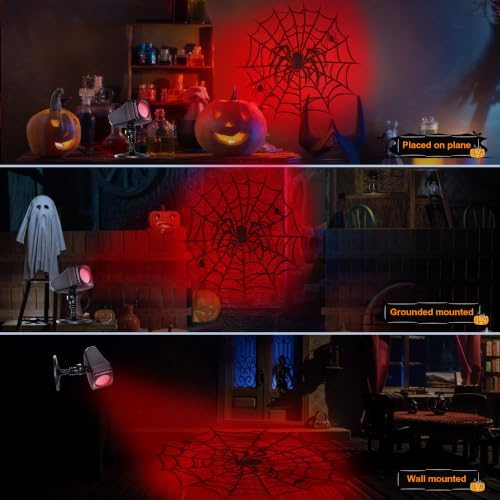 Halloween Projector Outdoor Lights, Dynamic Spider & Web Projector Lights - Image 2