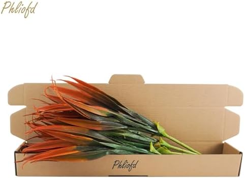 32 Pcs Artificial Grass Fake Plants 17.3in Outdoor Plastic Plants UV Resistant Greenery Fake Grass for Home Window Garden Office Patio Hanging Planter Pathway Front Porch Décor Red - Image 6