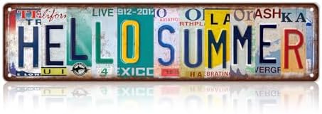 Vintage Hello Summer Metal Tin Signs Wall Decor by MTsigns