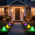24 Pcs Gumdrop Pathway Solar Lights, 6" LED Stake Lights, Fresh by Kittmip