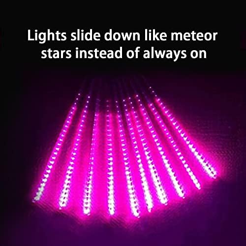 Purple Meteor Shower Lights, 10 Tube 540 LED 20 Inch Icicle Raindrop Lights for Halloween Tree Patio Garden Roof Eaves Outdoor Decor, Waterproof Plug (Can Connect 100 Sets) - Image 2