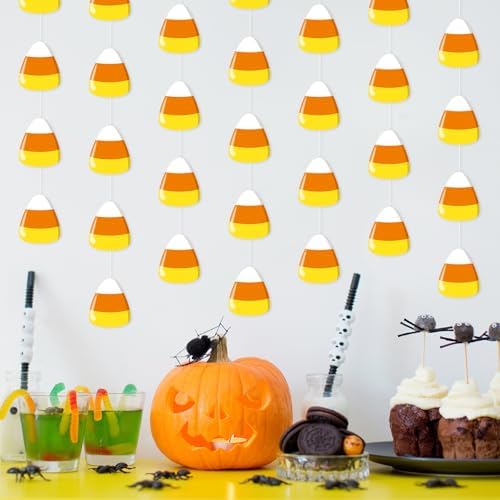 Ceenna 8Pcs Halloween Candy Corn Banner Decorations Trick or Treat Garlands - Image 4