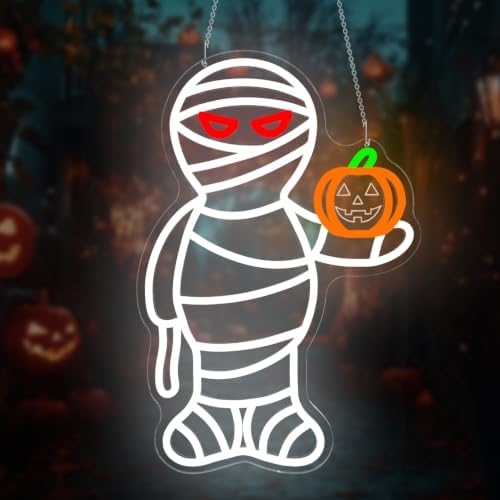 Mummy Halloween Neon Sign for Wall Decor with Pumpkin Led Sign Dimmable - Image 6