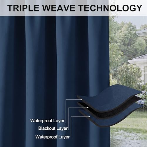 RYB HOME Outdoor Curtains for Patio Waterproof Privacy Thermal Insulated - Image 6
