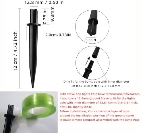 10 Pack Solar Light Stakes Replacement (Fit for Inner Diameter 0.49 inch), Plastic Reinforced Ground Spikes for Solar Wheat Ear Flower Light Outdoor Landscape Path Christmas Yard Garden Deco - Image 3