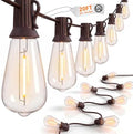 20FT ST40 LED Outdoor String Lights, Vintage Edison Patio Lights with 22 Shatterproof Bulbs, Waterproof Hanging Outdoor Lights for Backyard Porch Deck Bistro Garden, Warm White 2700K, Brown Wire by Goothy