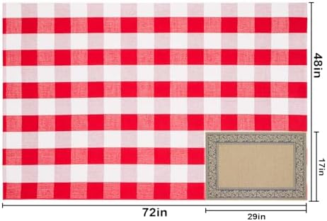 Christmas Buffalo Plaid Rug 4x6 Ft, Red White Indoor Outdoor Rug - Image 2