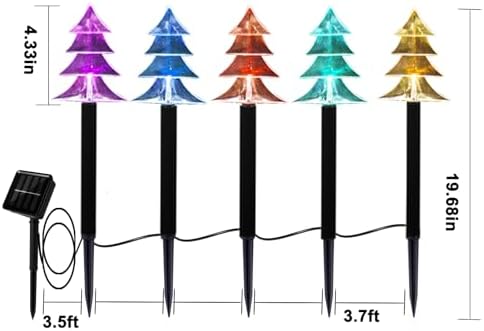 Christmas Decorations Outdoor, Solar Tree Pathway Lights, 10 PCS - Image 4