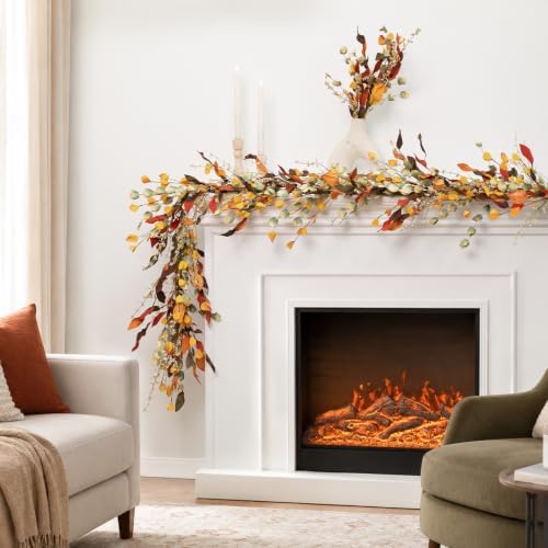 Fall Decor, Fall Garland, 6FT Autumn Eucalyptus Leaves Garlands - Image 7