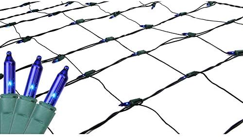 Northlight Mini Net Style Incandescent Christmas Lights - 2' x 8' - Blue - Green Wire - Image 3