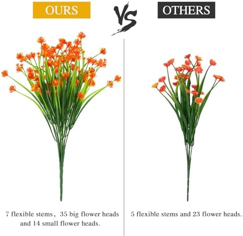AmyHomie 20 PCS Artificial Flowers for Outdoors, UV Resistant Fake Plants - Image 3