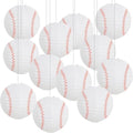BEISHIDA 8Inch Baseball Paper Lanterns 12Pack Hanging Round Chinese Lantern by Beishida
