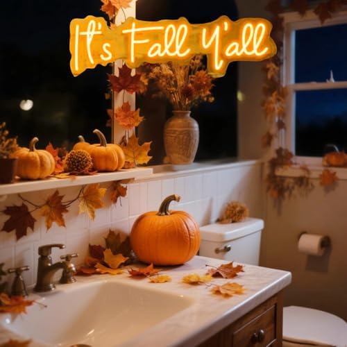 It’s Fall Y’all Neon Sign for Fall Decor, 1Pc Hanging Chain,16x5.9In - Image 4