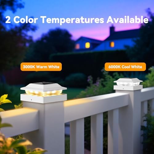 Solar Post Cap Lights for 4x4 Wood/Vinyl Posts, 6 Pack - Image 2