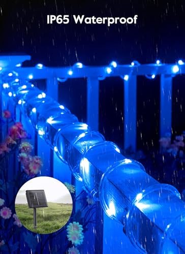 Brightown 39FT 100LED Solar Rope Lights Outdoor Waterproof, Blue - Image 3