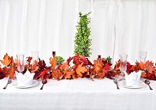 DearHouse 2 Pack Fall Garland Maple Leaf, 5.9Ft/Piece Hanging Vine Garland Artificial Autumn Foliage Garland Thanksgiving Decor for Home Wedding Fireplace Party Christmas (Red) - Image 6