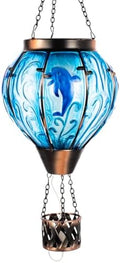 Dolphin Hot Air Balloon Solar Lantern with Flame Flickering Light by YELENEW