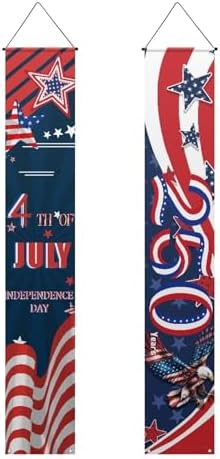 doginthehole 4th of July Decorations Porch Banner Sign Bald Eagle Front Door Decorative Hanging Flag Patriotic Door Banner 250th Anniversary USA Porch Decor Outdoor for Home 70.8x12.6 inch - Image 5