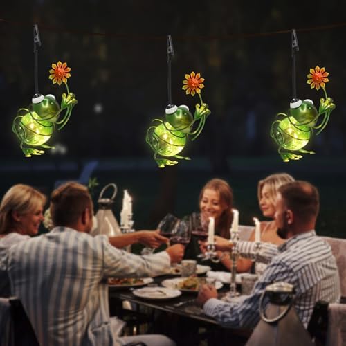 Frog Solar Hanging Lantern Outdoor Garden Decor - Image 2