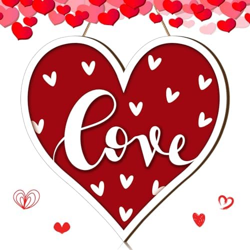 Boao Welcome Valentine's Day Wooden Door Hanging Sign Decor by Boao
