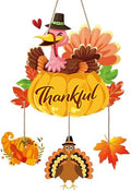 Thanksgiving Turkey Door Hanging for Front Porch, Autumn Farmhouse Hanging Sign for Fall, Harvest & Holiday Decorations - Made of Thick Cardstock by GOGOBAY
