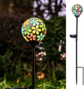 VCUTEKA Decorative Solar Garden Lights, 3.5" Mosaic Globe Outdoor Stake by VCUTEKA