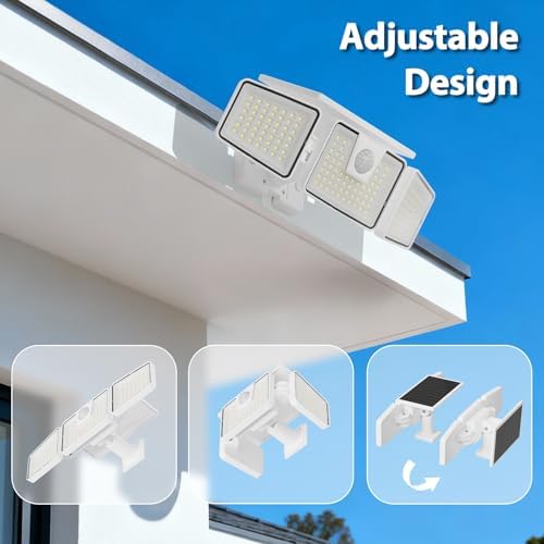 INCX Solar Lights Outdoor, 3000LM Motion Sensor Outdoor Lights, 4PCS, White - Image 3