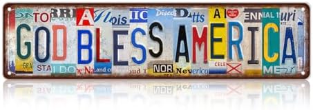 Vintage God Bless America Metal Tin Signs Wall Decor by MTsigns