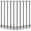 10 Pack 10 ft Heavy Duty Metal String Light Poles Adjustable Outdoor Lighting Stand for Patio,Backyard,Garden,Party & Wedding Rustproof & Sturdy with Hooks by Aulimhti