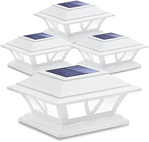 SIEDiNLAR Solar Post Lights Outdoor 2 Modes LED, 4 Pack White (Warm/White) by Siedinlar