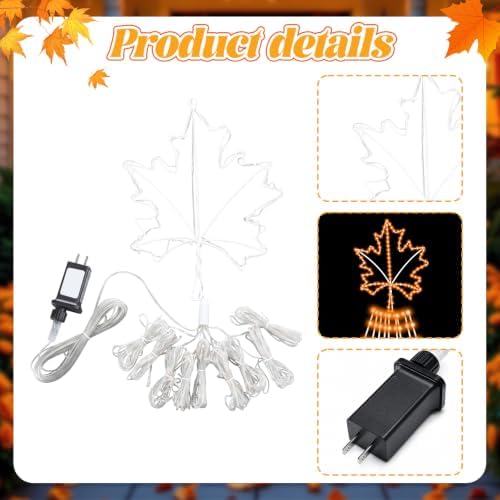 Huquary Fall Leaves Waterfall String Lights Led, 2 ft - Image 5