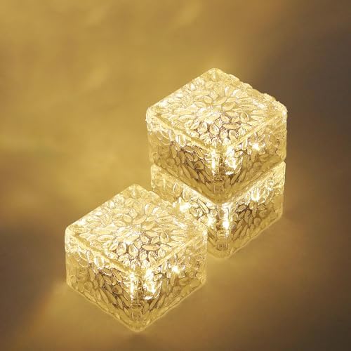 MLKNK Solar Brick Lights-Outdoor Solar Lights for Yard 3 Pack Garden Decor by MLKNK